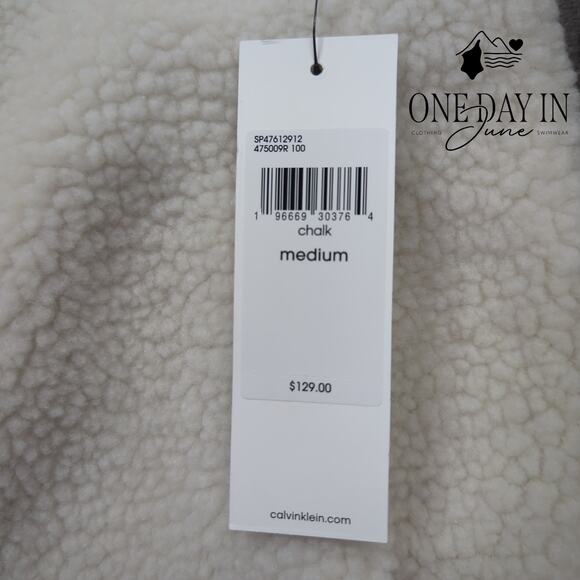 Calvin Klein Sherpa Zip Vest Size M - Picture 2 of 5